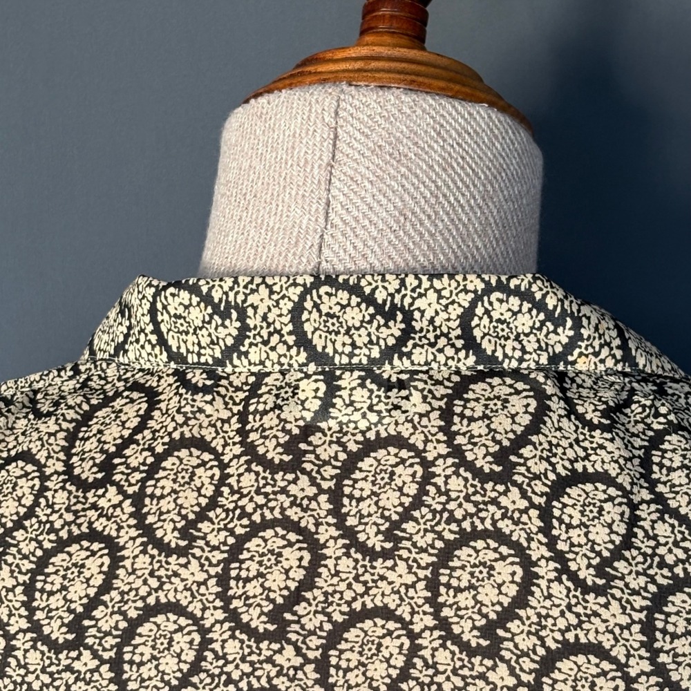 Alan Austin Vintage 100% Silk Blouse | Size 12‎ | Black Cream Paisley - Picture 6 of 9